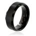 Beveled Edge Black Plated Tungsten Carbide Ring with Brushed Top (8mm)