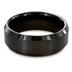 Beveled Edge Black Plated Tungsten Carbide Ring with Brushed Top (8mm)
