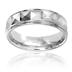 Polished Faceted Tungsten Carbide Ring with Ridged Edge (6.5mm)