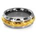 Beveled Edge Tungsten Carbide Ring with Gold Plated Inlay (8mm) 