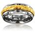 Beveled Edge Tungsten Carbide Ring with Gold Plated Inlay (8mm) 