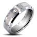 Tungsten Carbide Brushed Center with CZ Band Ring