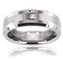 Tungsten Carbide Brushed Center with CZ Band Ring