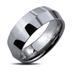 Tungsten Carbide Center Point Faceted Band Ring