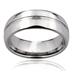Tungsten Carbide Ring with Rounded Edge and Grooved Center