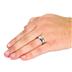 Tungsten Carbide Silver Stripe Inlay Beveled Edge Band Ring