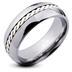 Tungsten Carbide Silver Rope Inlay Band Ring