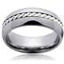 Tungsten Carbide Silver Rope Inlay Band Ring