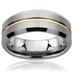 Tungsten Carbide Ring with Gold Striped Groove on the Center