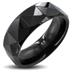 PVD Black Tungsten Carbide Ring With Triagular Prism Cut Design