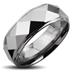 Tungsten Carbide Faceted Ring With Drop Down Edges