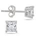 1/2 Carat Princess Diamond Solitaire Earrings in 14K White Gold