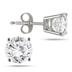 1.00 Carat Round Diamond Solitaire Earrings in 14K White Gold