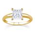 1/2 Carat Princess Diamond Solitaire Ring in 14K Yellow Gold 