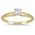 1/10 Carat Round Diamond Solitaire Ring in 14K Yellow Gold (Premium Quality)
