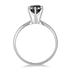 1 Carat Round Black Diamond Solitaire Ring in 14k White Gold